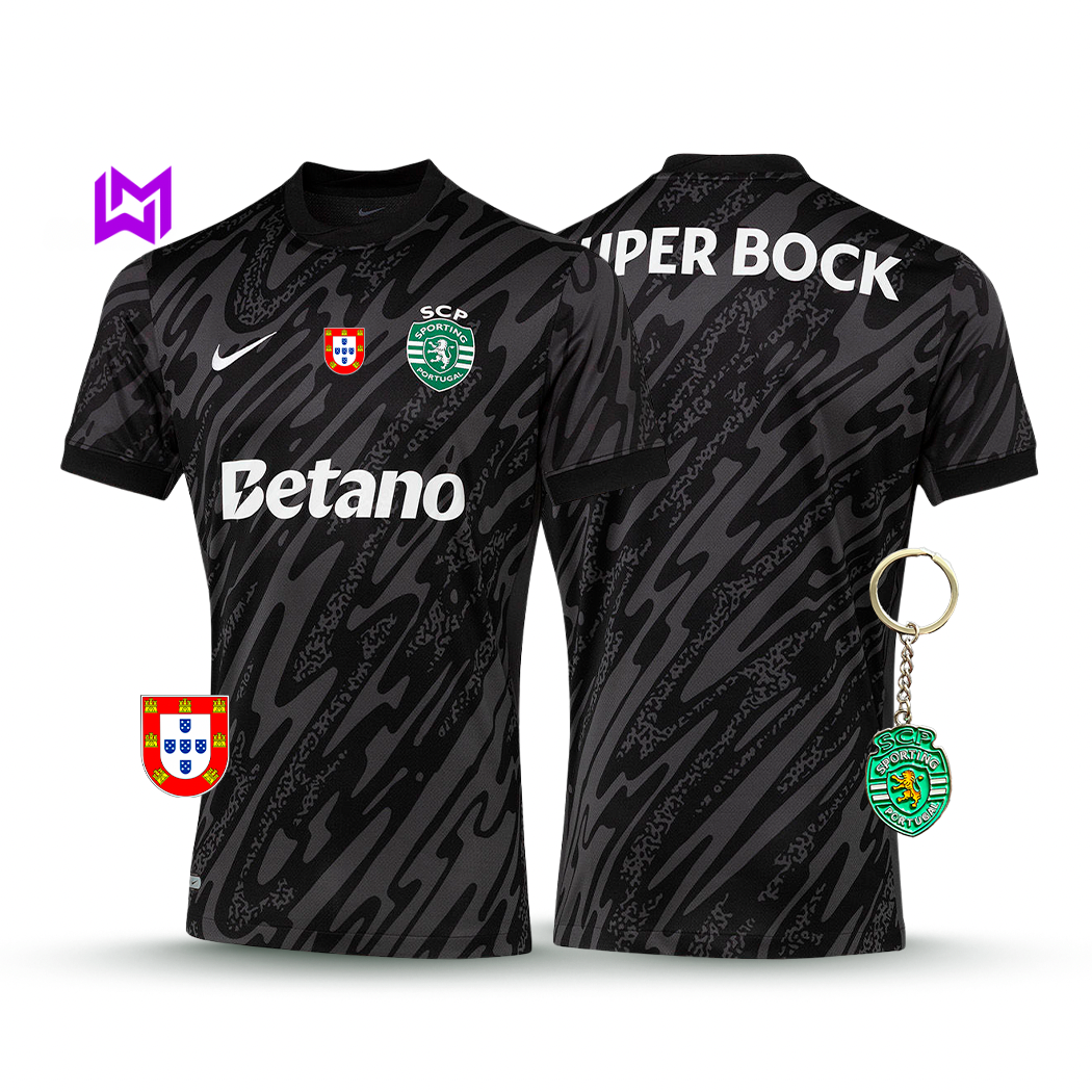 Camisola Sporting Guarda-Redes Preta 2025/26 - ÚLTIMAS UNIDADES! 🔥💚