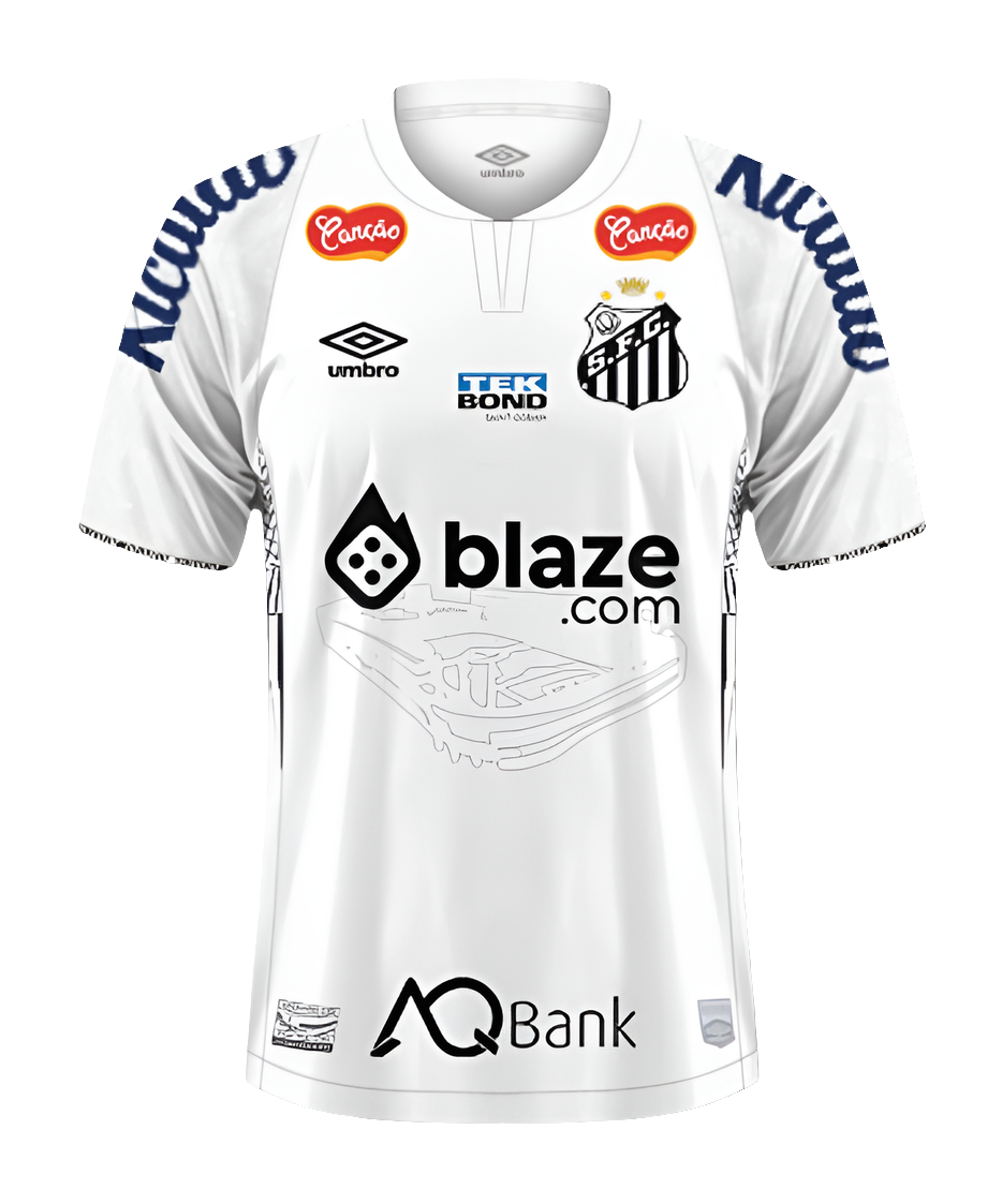 Camiseta local del Santos 24/25 - Todos los patrocinadores - Versión para aficionados