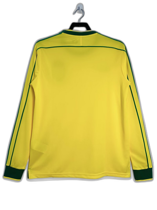 Brazil 1998 I Home Jersey - Long Sleeve Retro Version