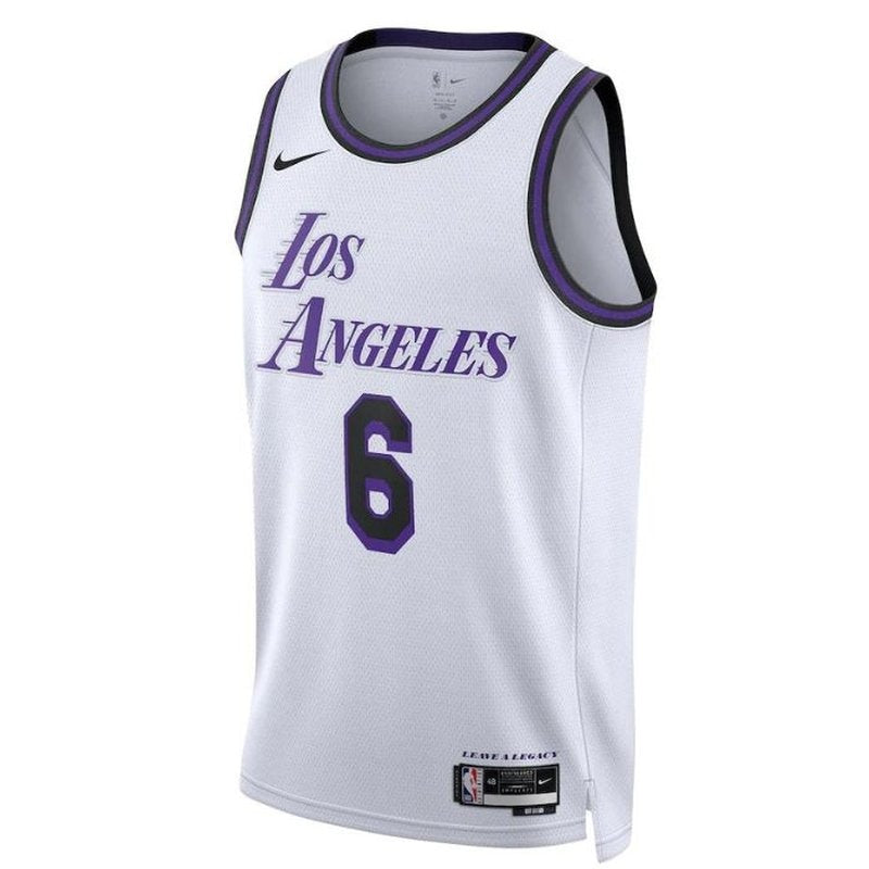 Camiseta unisex de la NBA de LeBron James Los Angeles Lakers 2023 - Edición Ciudad - Blanco