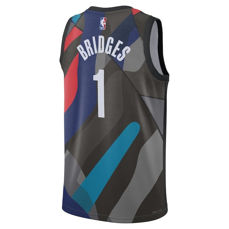 Camiseta unisex de la NBA de Mikal Bridges, Brooklyn Nets, 23/24, negra, edición City
