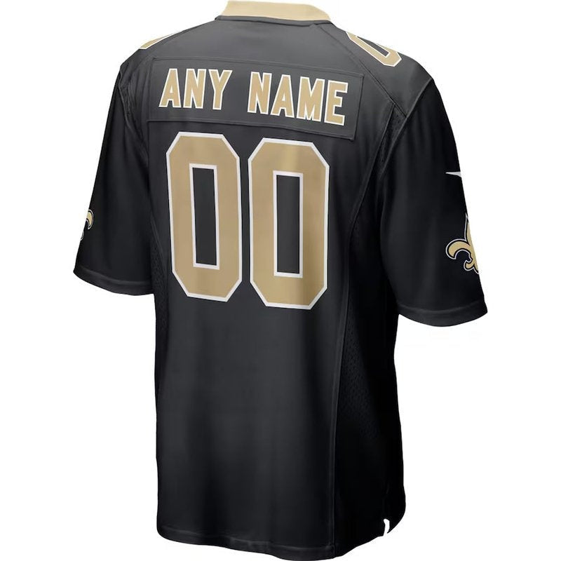 Camiseta personalizada de la NFL de los New Orleans Saints, color negro