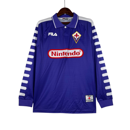 Camiseta de local de la ACF Fiorentina 98/99 Retro Manga Larga 