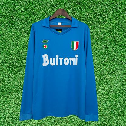 Camiseta de local del SSC Napoli 87/88 Retro Manga Larga 