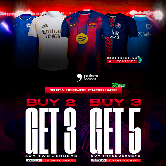 Official PSG home shirt, 2025-26 season, by Nike, featuring the European Champion emblem and the 10th anniversary of the UEFA Foundation.