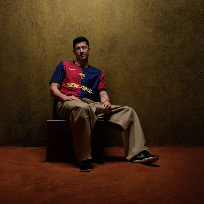 Barcelona Travis Scott Home Fan Jersey 2025/26 Spotify and FC Barcelona Collab With Travis Scott on a Special Cactus Jack