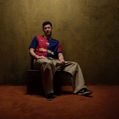 Barcelona Travis Scott Home Fan Jersey 2025/26 Spotify and FC Barcelona Collab With Travis Scott on a Special Cactus Jack