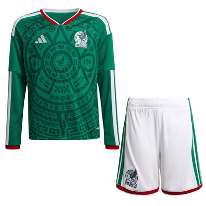 Kit infantil México Home Fan Jersey Camiseta de manga larga Copa Mundial 2026