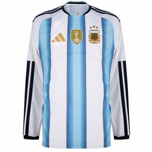 Camiseta de manga larga de local de Argentina para aficionado de la Copa Mundial 2026