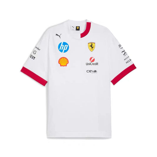 Camiseta de Fórmula 1 con la configuración del equipo Scuderia Ferrari F1 2025