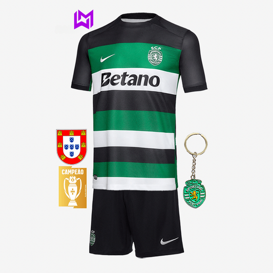Conjunto Infantil Sporting Principal 2024/25 - ÚLTIMAS UNIDADES! 🔥💚