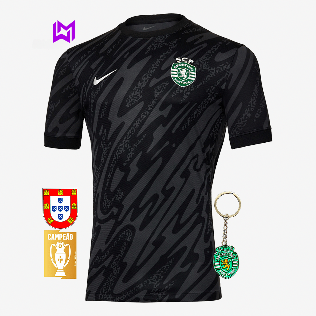 Camisola Sporting Guarda-Redes Preta 2024/25 - ÚLTIMAS UNIDADES! 🔥💚