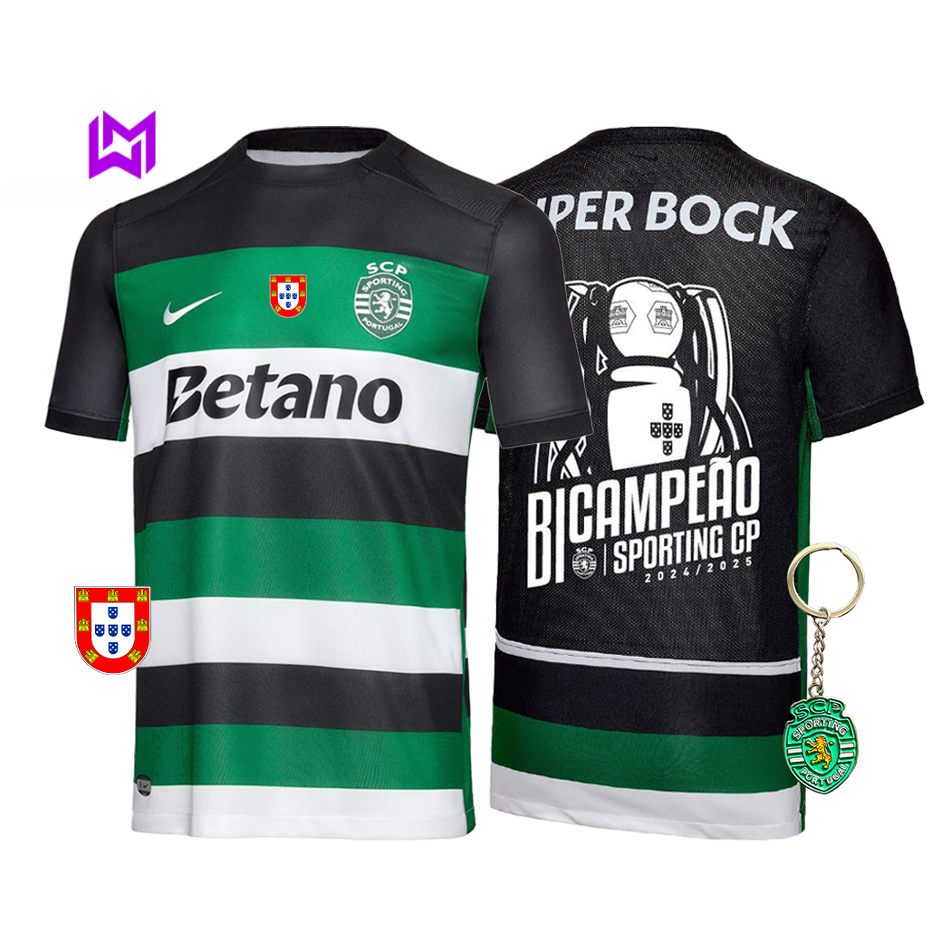 Camisola Sporting Principal BICAMPEÃO 2024/25 - MODELO EXCLUSIVO! 🦁🏆