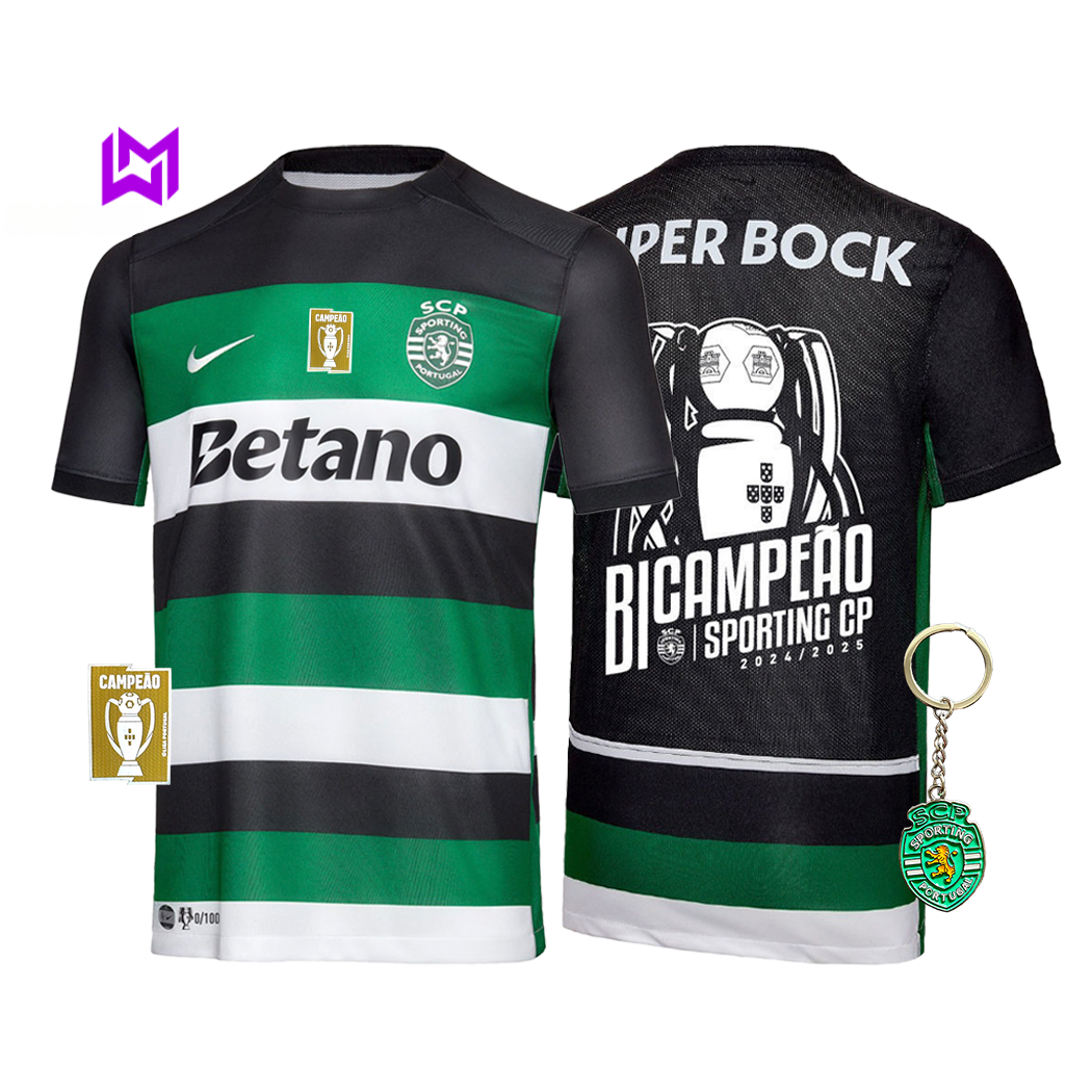 Camiseta de local del Sporting, bicampeón 2024/25 - ¡Modelo exclusivo! 🦁🏆 