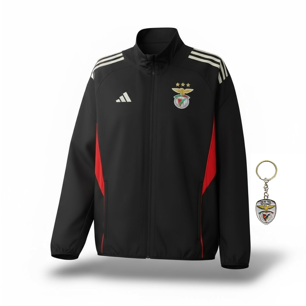 Casaco preto e vermelho 2025/26 fecho completo Benfica