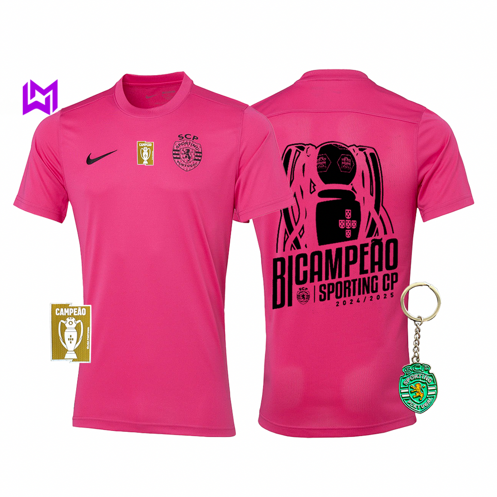 Camisola Sporting Outubro Rosa BICAMPEÃO 2024/25 - MODELO EXCLUSIVO! 🦁🏆