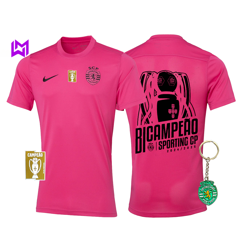 Camisola Sporting Outubro Rosa BICAMPEÃO 2024/25 - MODELO EXCLUSIVO! 🦁🏆