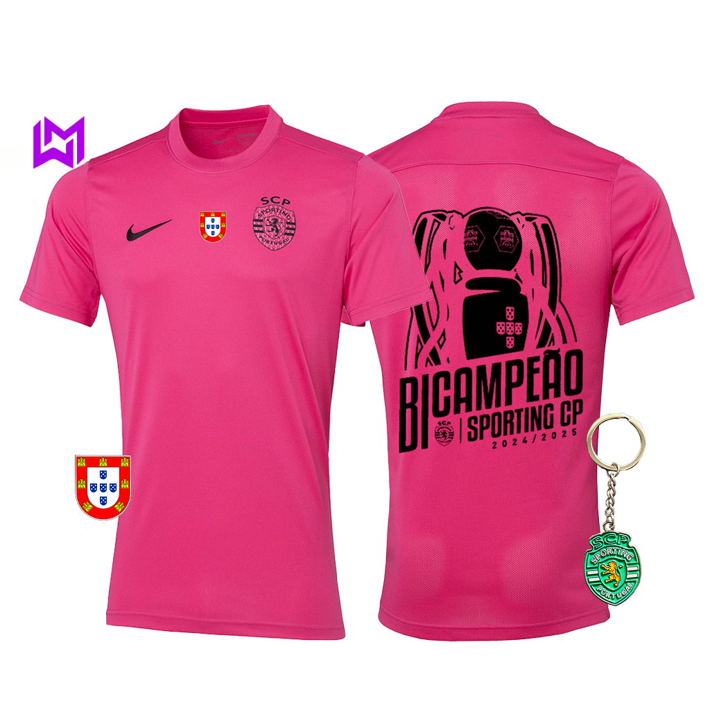 Camisola Sporting Outubro Rosa BICAMPEÃO 2024/25 - MODELO EXCLUSIVO! 🦁🏆