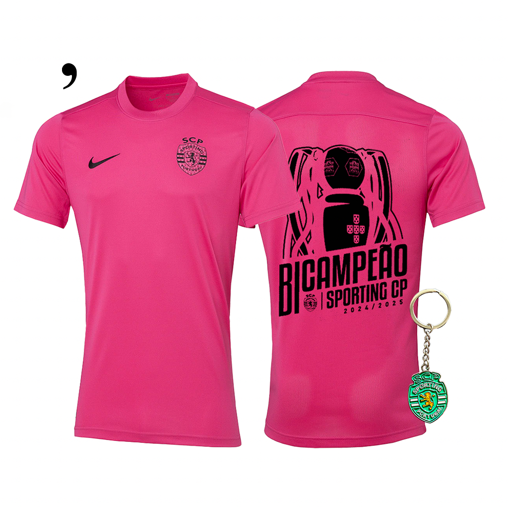Camisola Sporting Outubro Rosa BICAMPEÃO 2024/25 - MODELO EXCLUSIVO! 🦁🏆