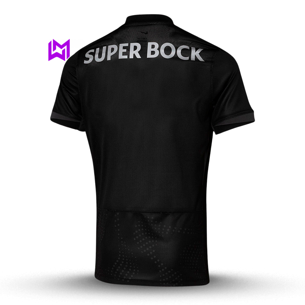 Conjunto Infantil Sporting Away Preta 2025/26 - LANÇAMENTO! 🔥💚