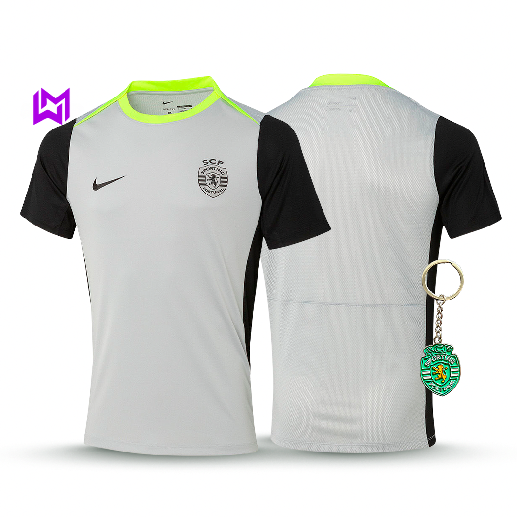 Camiseta de Entrenamiento Sporting, Gris, 2025/26 - ¡ÚLTIMAS UNIDADES! 🔥💚 