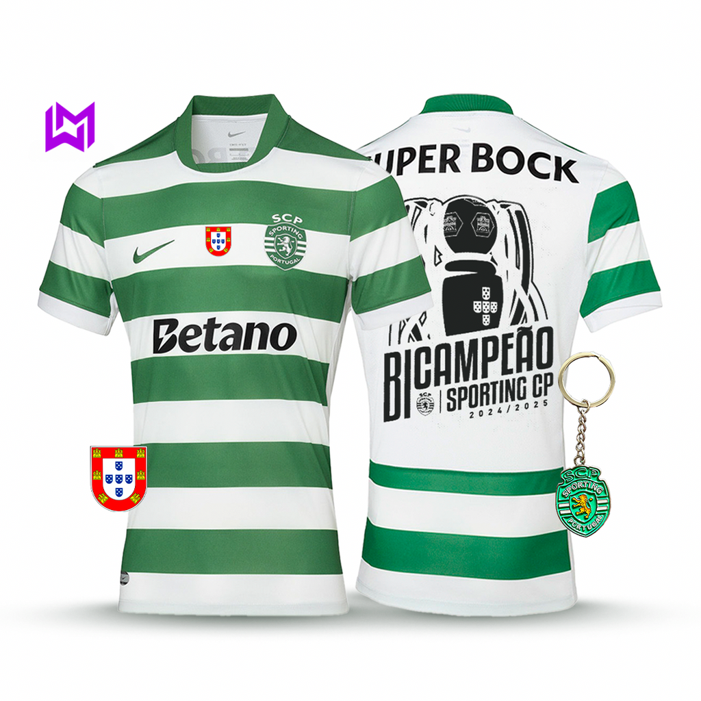 Camisola Sporting Principal BICAMPEÃO 2025/26 - LANÇAMENTO! 🦁🏆