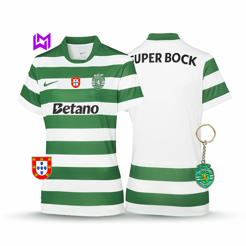 Camisola Feminina Sporting Principal 2025/26 - LANÇAMENTO 🔥💚