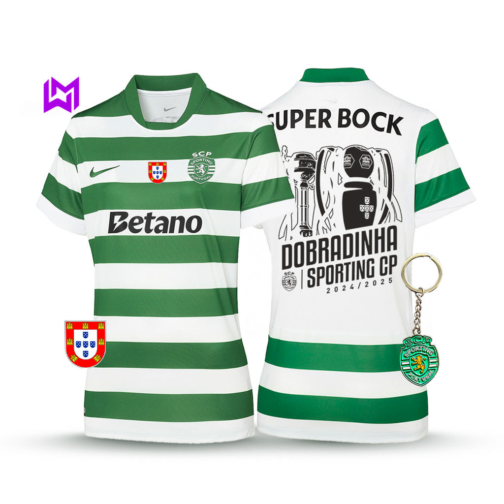 Camisola Feminina Sporting Principal DOBRADINHA 2025/26 - LANÇAMENTO! 🦁🏆🏆