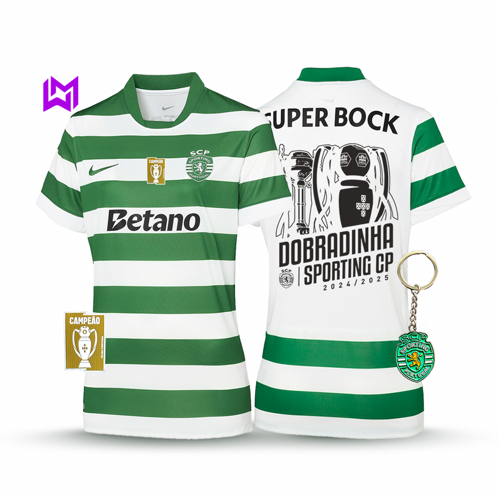 Camisola Feminina Sporting Principal DOBRADINHA 2025/26 - LANÇAMENTO! 🦁🏆🏆