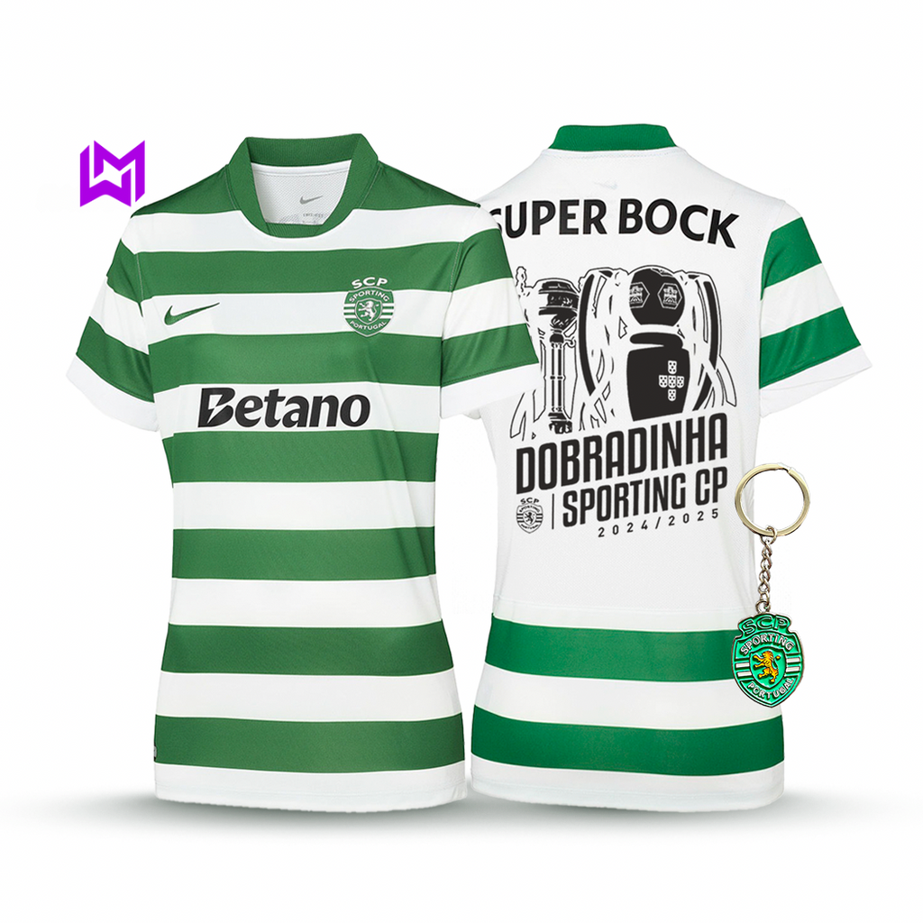 Camisola Feminina Sporting Principal DOBRADINHA 2025/26 - LANÇAMENTO! 🦁🏆🏆