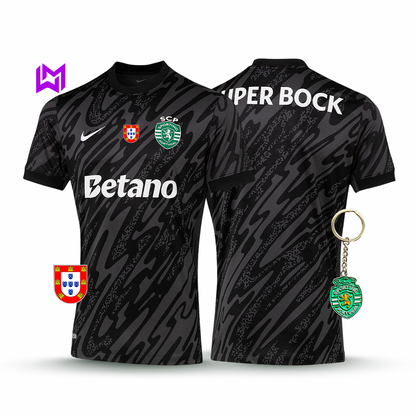 Camisola Sporting Guarda-Redes Preta 2025/26 - ÚLTIMAS UNIDADES! 🔥💚