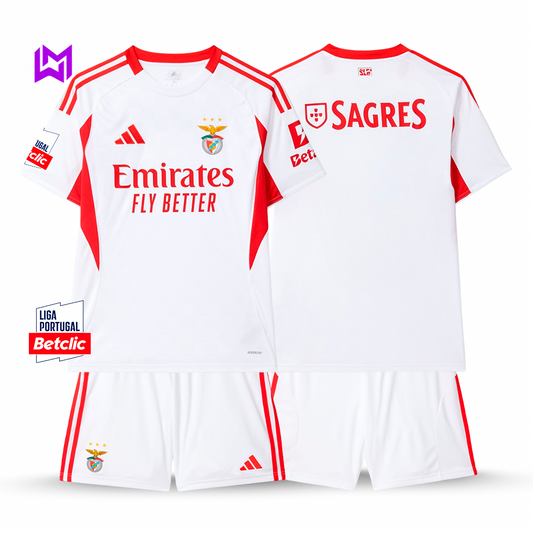 Conjunto Benfica Alternative Blanco para niño 2025/26 - ¡ÚLTIMAS UNIDADES! 🔥🦅 
