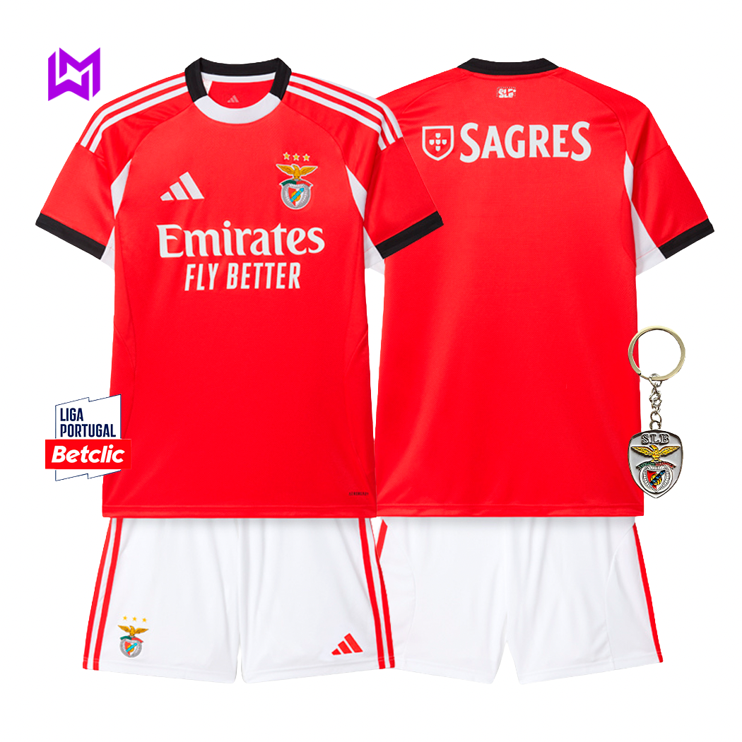 Conjunto Infantil Benfica Principal 2025/26 - ÚLTIMAS UNIDADES! 🔥🦅