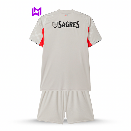 Conjunto infantil Benfica Alternative Beige 2025/26 - ÚLTIMAS UNIDADES