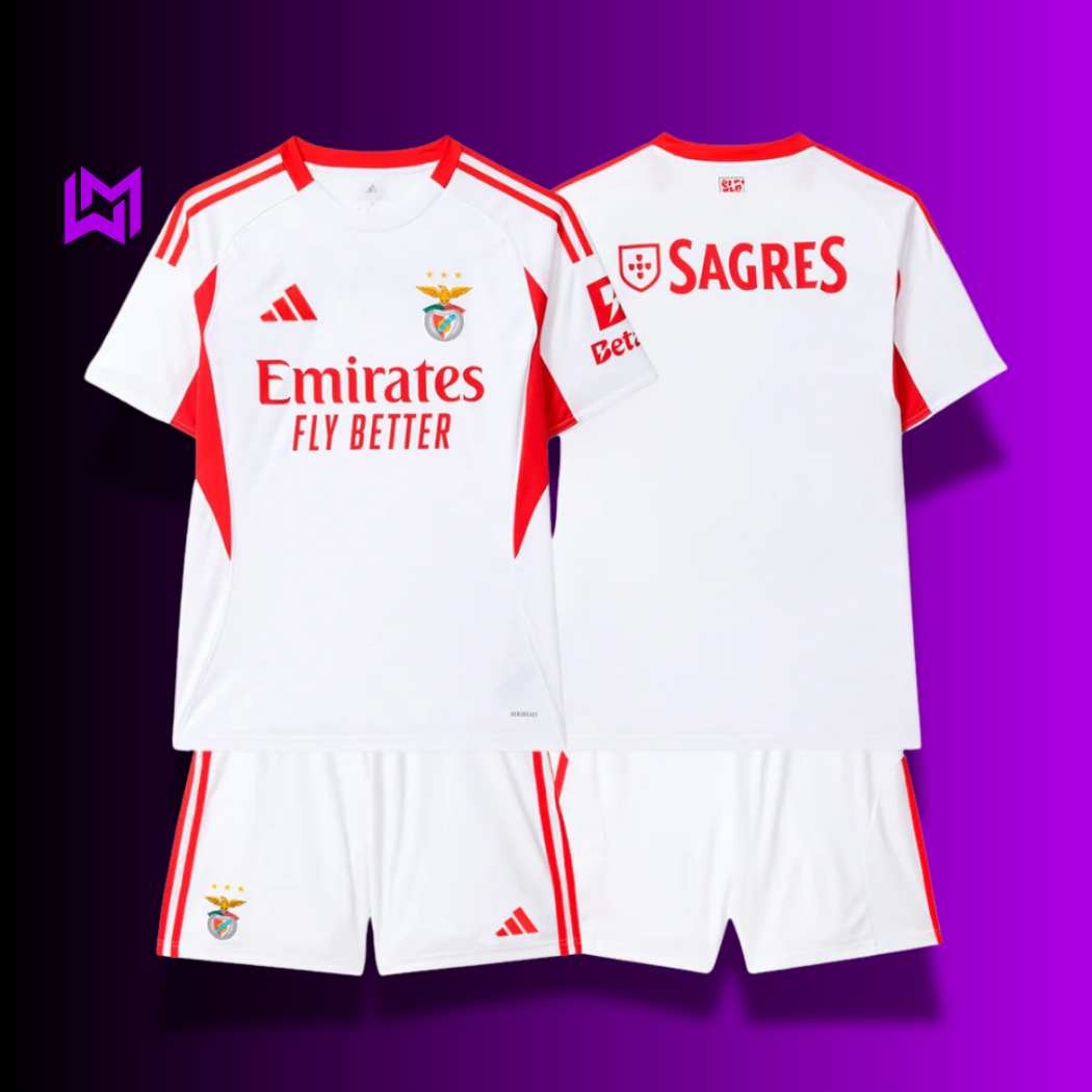 Conjunto Benfica Alternative Blanco para niño 2025/26 - ¡ÚLTIMAS UNIDADES! 🔥🦅 