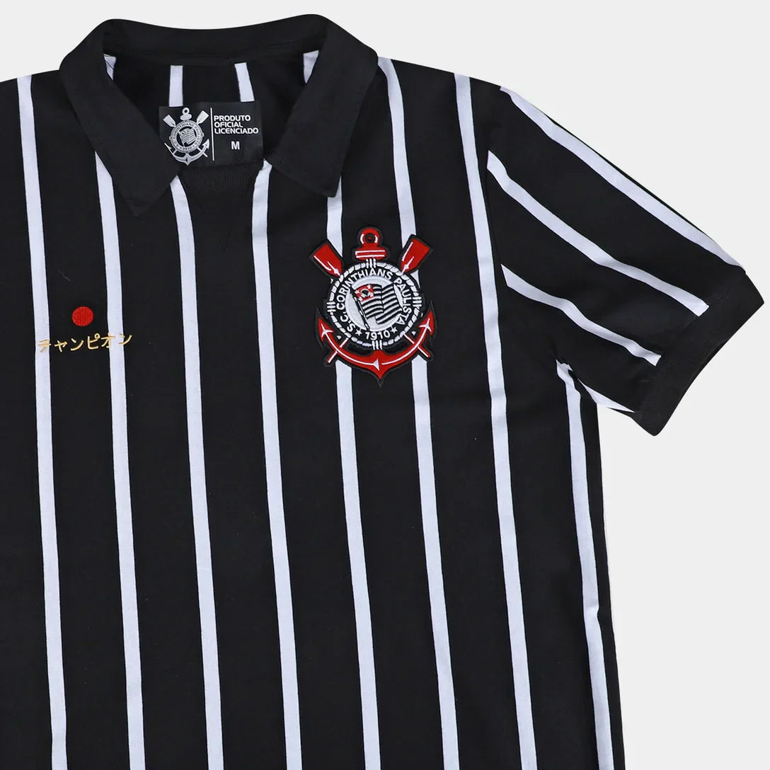 Camiseta Polo Corinthians Retrô Japão Masculina - Fan Version