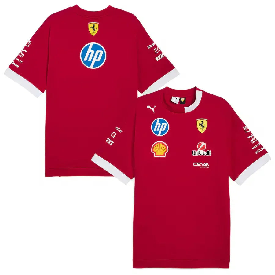 Camiseta de Fórmula 1 con la configuración del equipo Scuderia Ferrari F1 2025