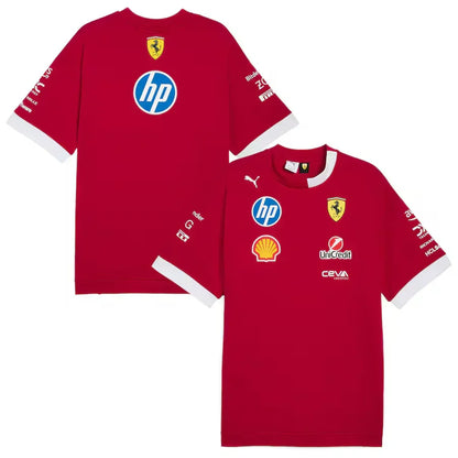 Camiseta de Fórmula 1 con la configuración del equipo Scuderia Ferrari F1 2025