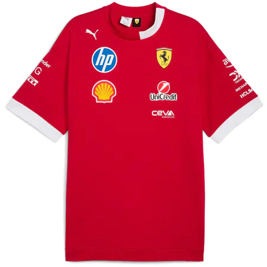 Camiseta de Fórmula 1 con la configuración del equipo Scuderia Ferrari F1 2025