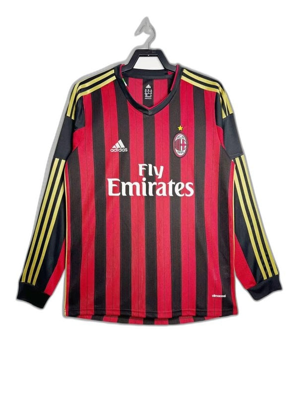 Camiseta de local del AC Milan 13/14 I - Versión retro de manga larga