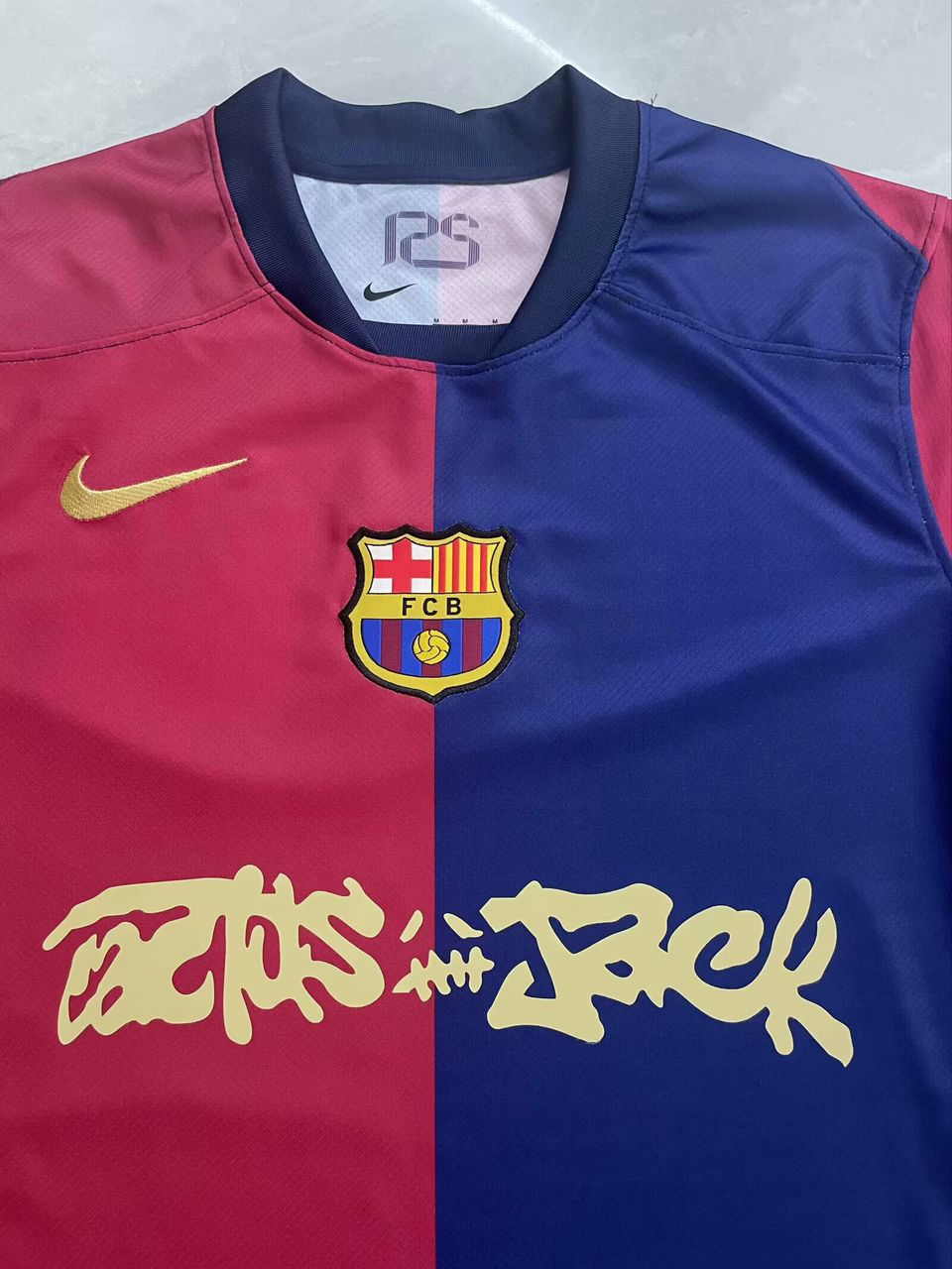 Barcelona Travis Scott Home Fan Jersey 2025/26 Spotify and FC Barcelona Collab With Travis Scott on a Special Cactus Jack
