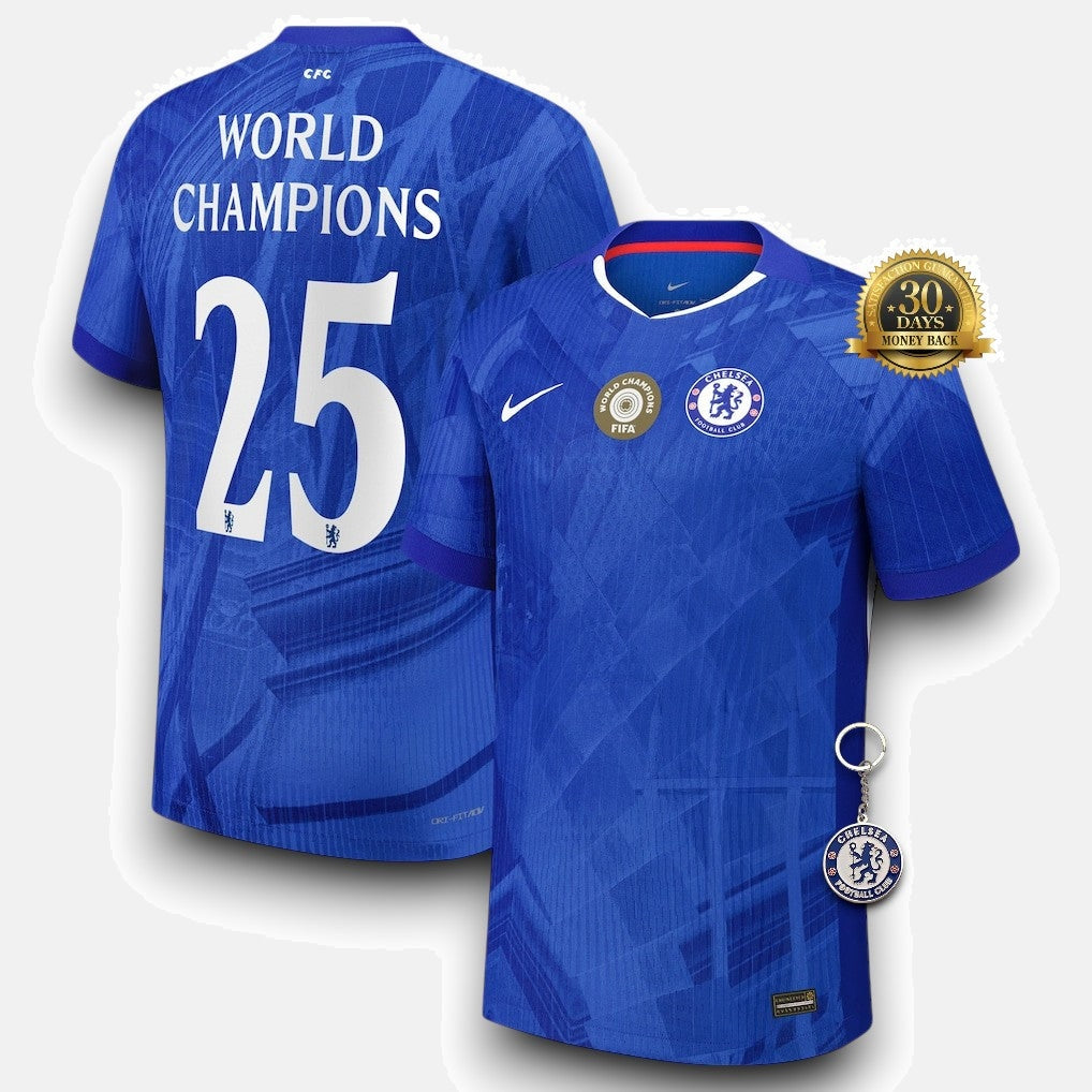 Chelsea Home Jersey 25/26 with World Champions 25 printing