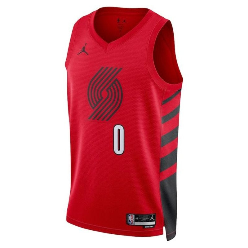 Camiseta de la NBA Damian Lillard Portland Trail Blazers 2023 Edición Statement - Roja