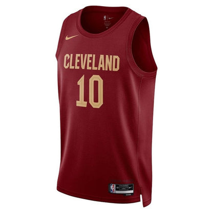 Camiseta de la NBA de Darius Garland 10 Cleveland Cavaliers 22/23, color vino - Edición Icon