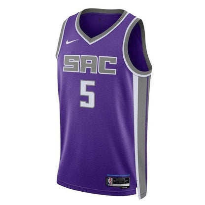 Camiseta unisex de la NBA De'Aaron Fox Sacramento Kings 2023 - Edición Ícono - Morada