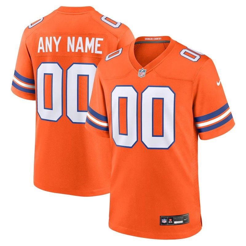 Denver Broncos - Colección Mile High - Camiseta personalizada retro de la NFL de 1977 - Naranja