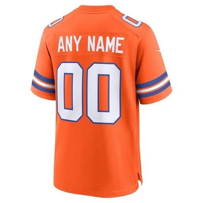 Denver Broncos - Colección Mile High - Camiseta personalizada retro de la NFL de 1977 - Naranja