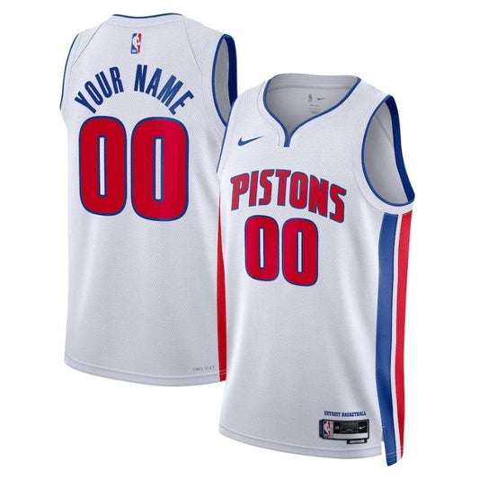 Camiseta unisex de la NBA blanca de los Detroit Pistons 22/23 - Edición Asociación