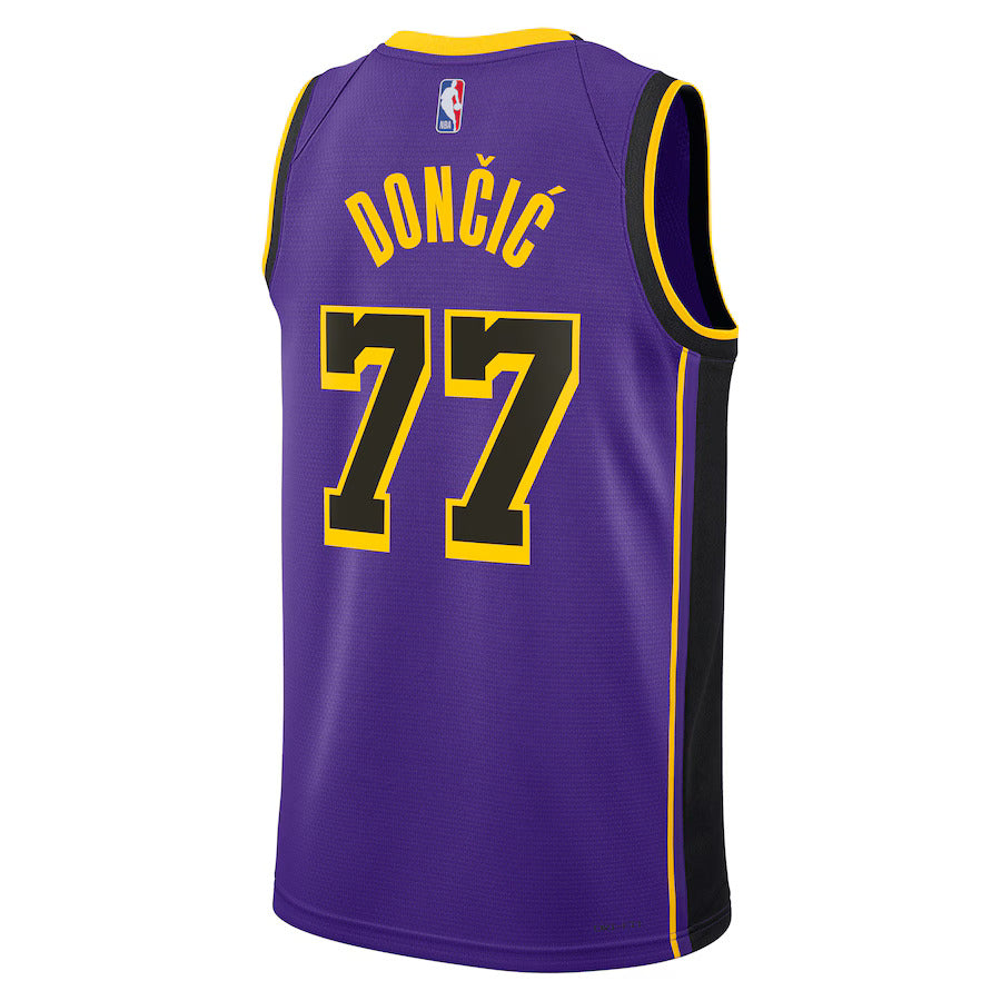 Camiseta de la NBA de Luka Dončić - Edición Statement de Los Angeles Lakers 2024 - Morada - Unisex