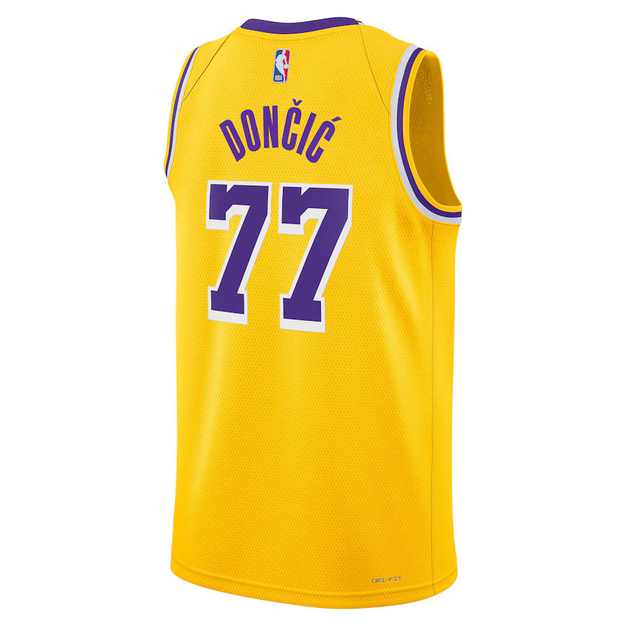 Camiseta de la NBA Luka Dončić de Los Angeles Lakers Edición Ícono 2024 - Dorada - Unisex